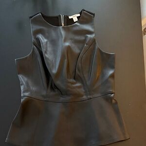 Bar III Black Faux Leather Top Sz m NWOT